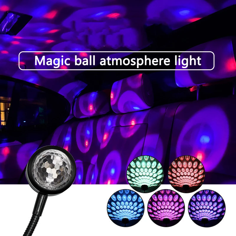 Car Colorful Sound Control Magic Ball Light Atmosphere Light