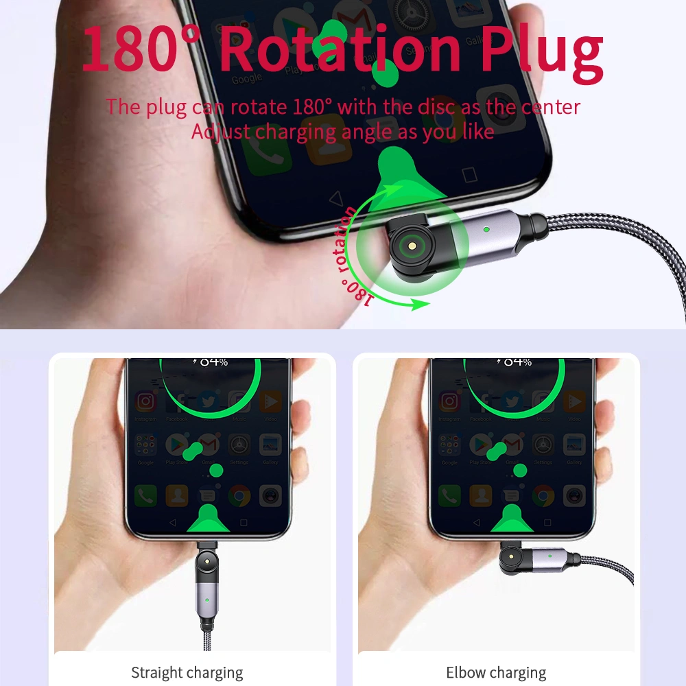 Nylon Braided Fast Charging Rotating Data Cable