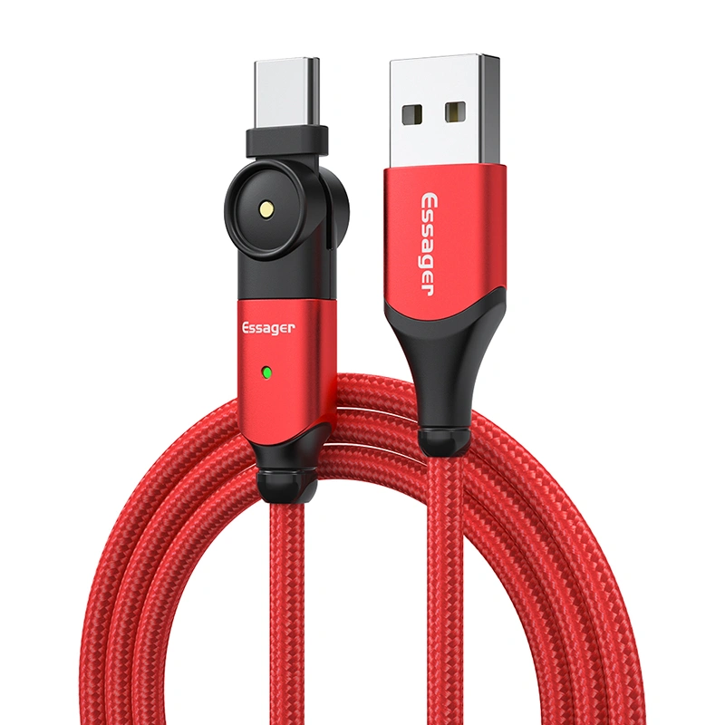 Nylon Braided Fast Charging Rotating Data Cable