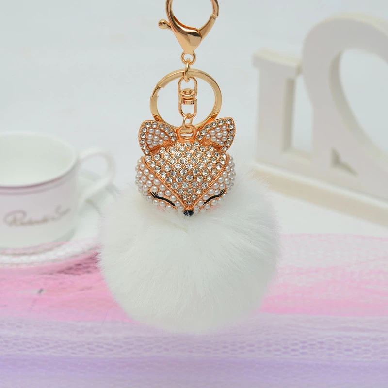 Car pendant rabbit hair ball keychain