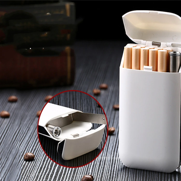 HD606 multi-function 20 pcs rechargeable cigarette case with lighter