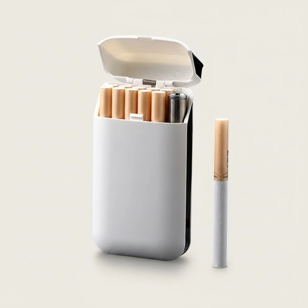 HD606 multi-function 20 pcs rechargeable cigarette case with lighter