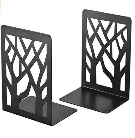 Metal bookshelf with two trees