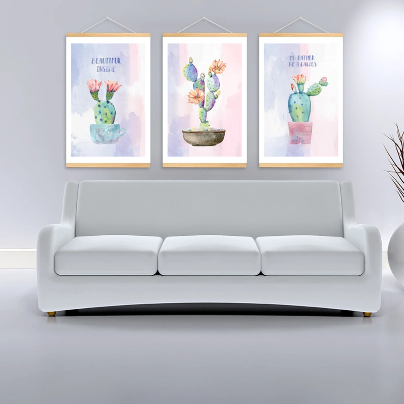 Watercolor cactus canvas painting poster