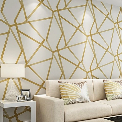 Geometric non-woven wallpaper