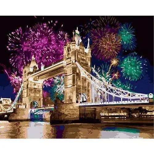 DIY Digital Oil Painting Hand Painted Living Room Bridge Scenery