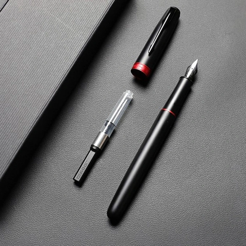 Red rhyme series silver black red writing pen