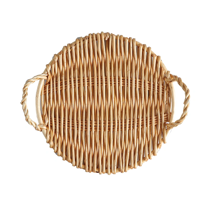 Japanese rattan fruit tray with handle