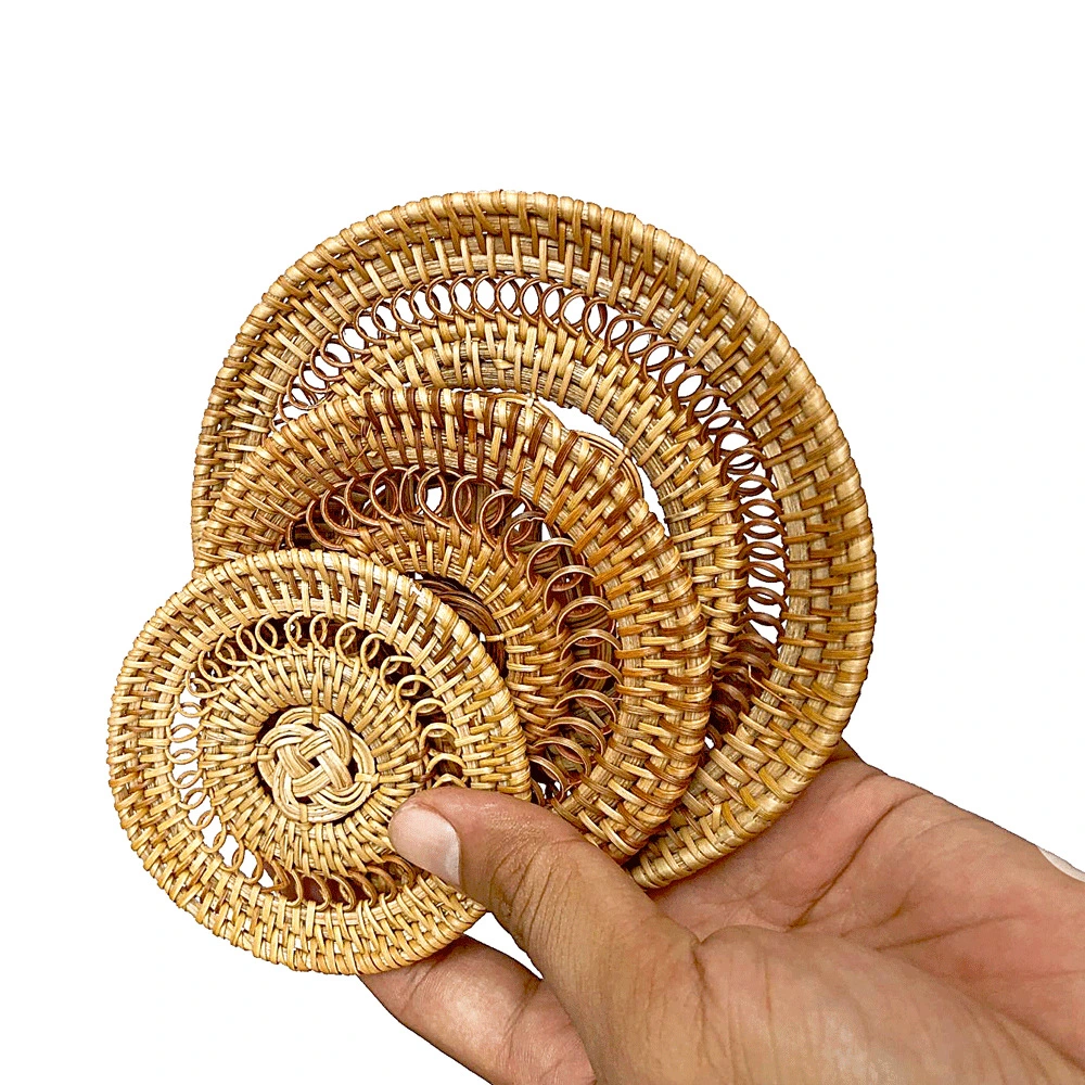 Handmade rattan coasters