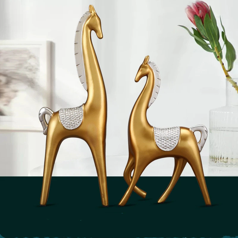 Chinese style light luxury resin lucky horse ornaments