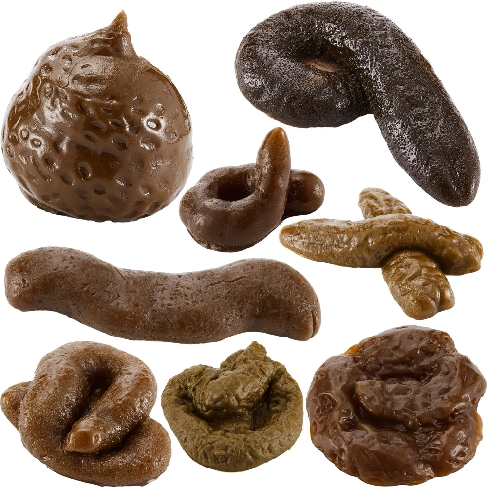 Boao 8 Pcs Fake Poop Realistic Dog Poop Toy Fake Turd Adult Gags and Practical Joke Poo Shit for Halloween April Fools' Day Prank Party Supplies(Disgusting Shape)