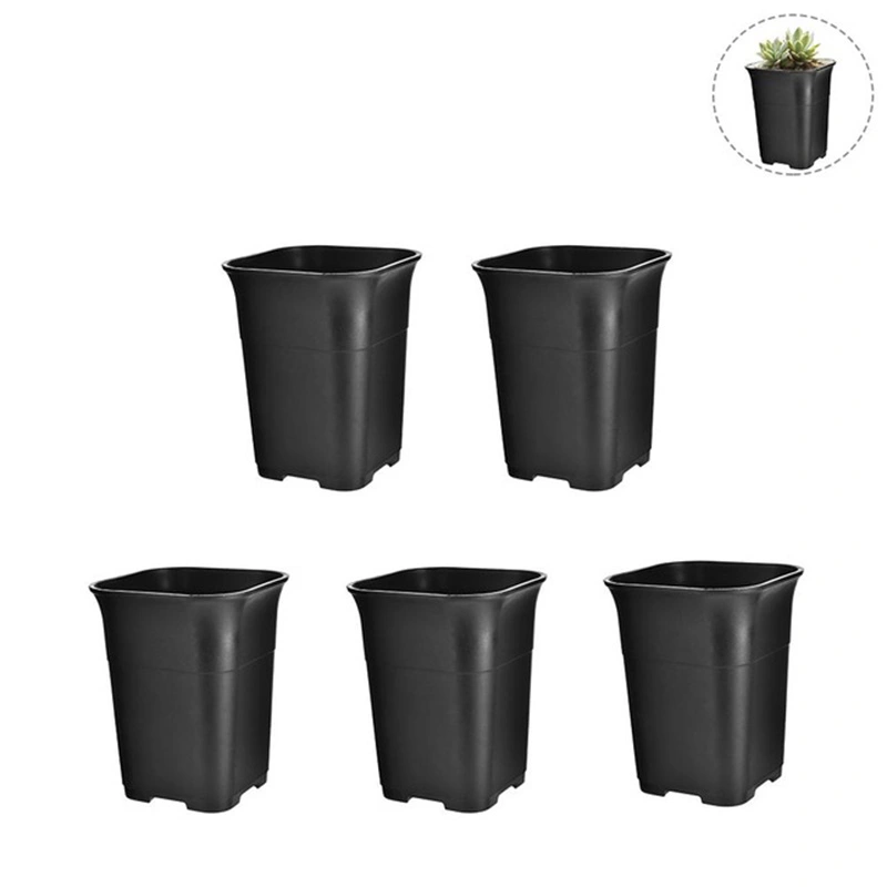 Square plastic flower pot