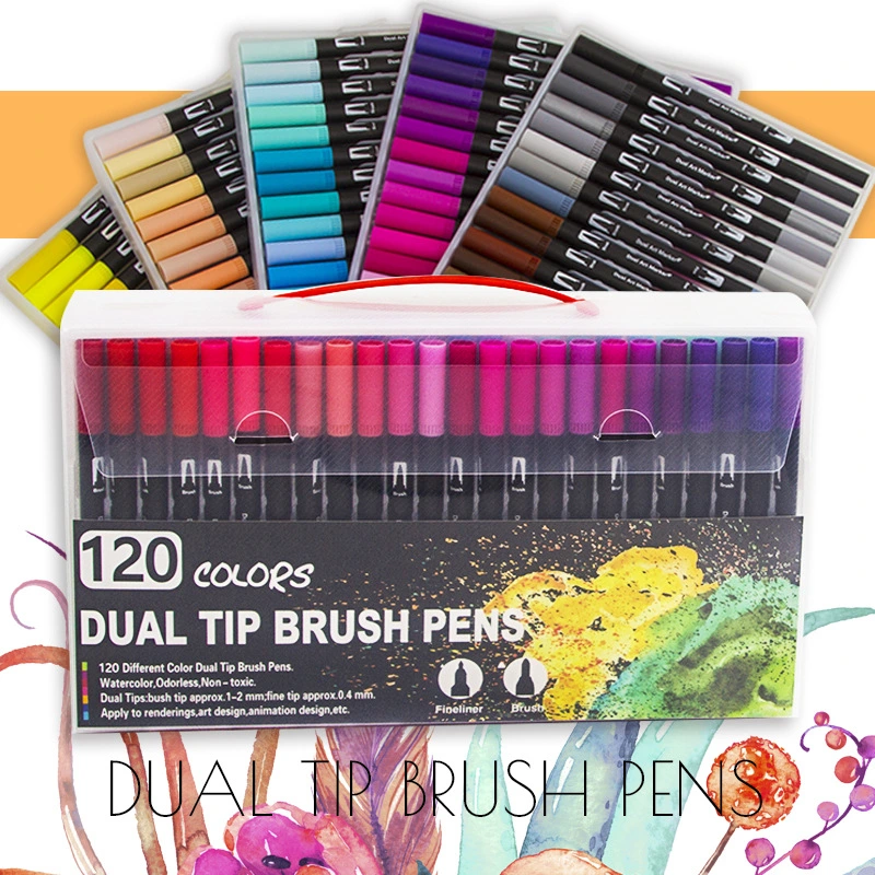 Soft brush head marker pen hook line pen