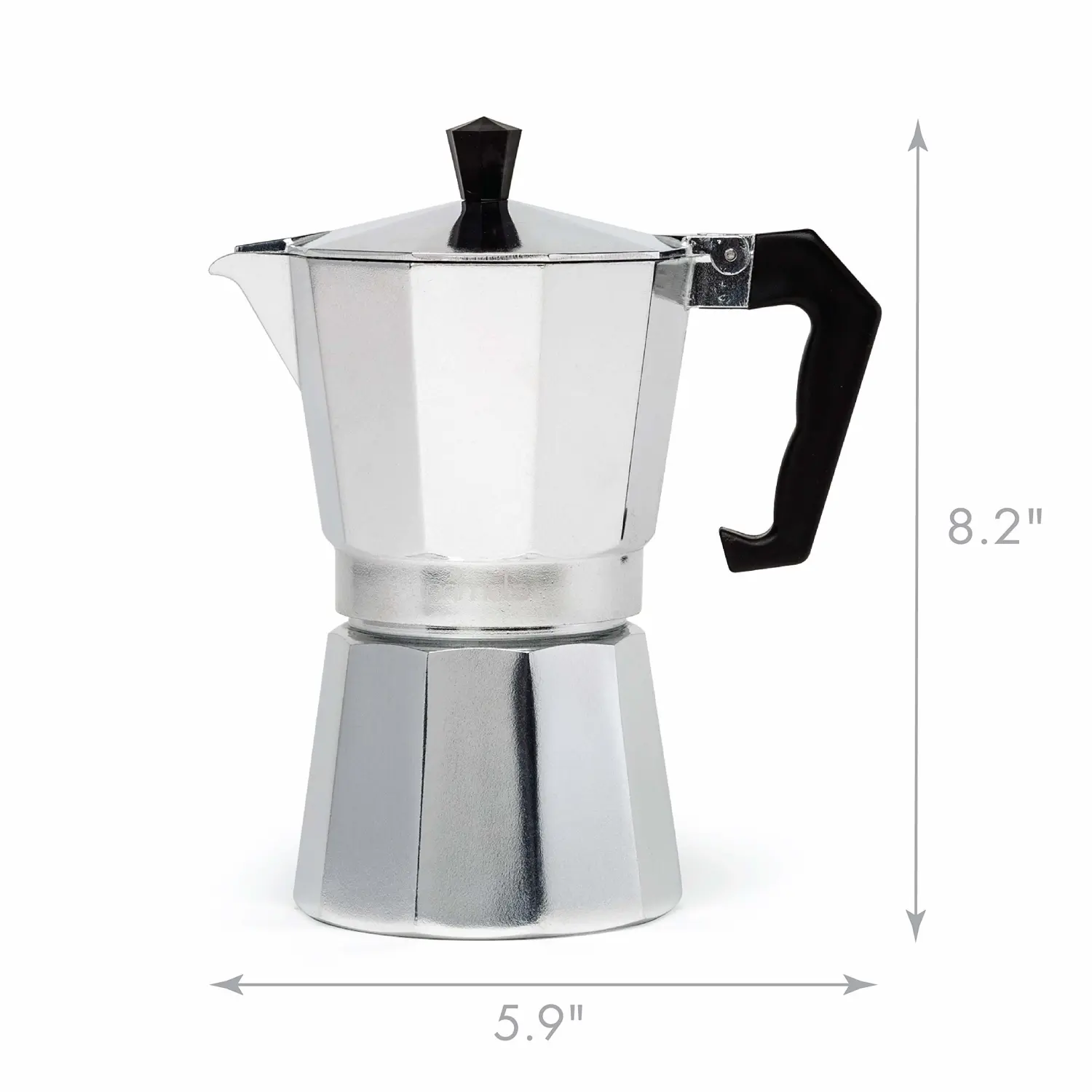 Primula Classic Stovetop Espresso and Coffee Maker, Moka Pot for Italian and Cuban Café Brewing, Greca Coffee Maker, Cafeteras, 6 Espresso Cups, Silver