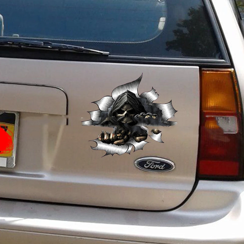 Reflective Personality Graffiti Skull Decal