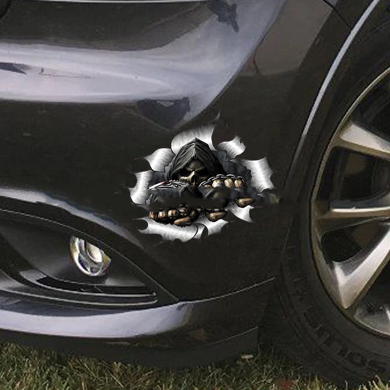 Reflective Personality Graffiti Skull Decal
