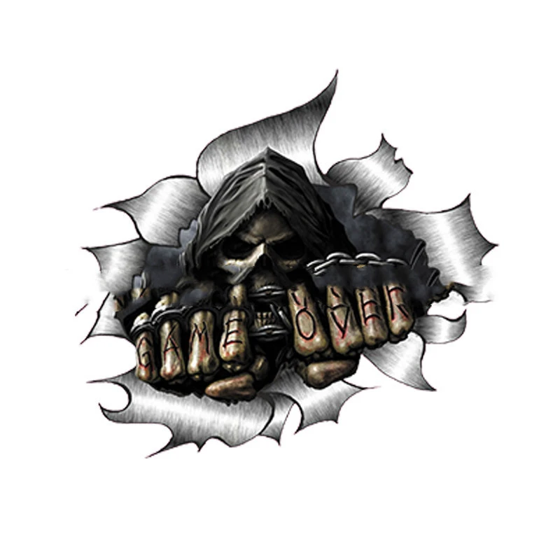 Reflective Personality Graffiti Skull Decal