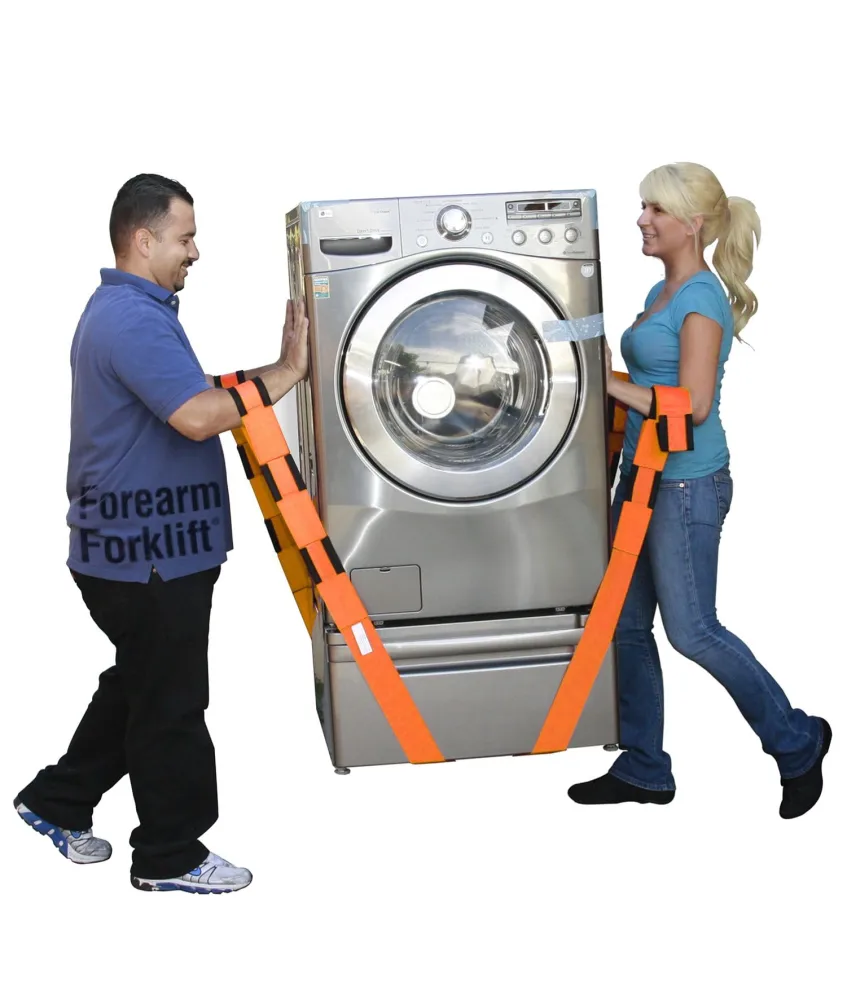 Forearm Forklift 2-Person Lifting and Moving Straps - Lift, Move and Carry Furniture, Appliances, Mattresses or Any Item up to 800 lbs. Safely and Easily Like a Pro, Orange