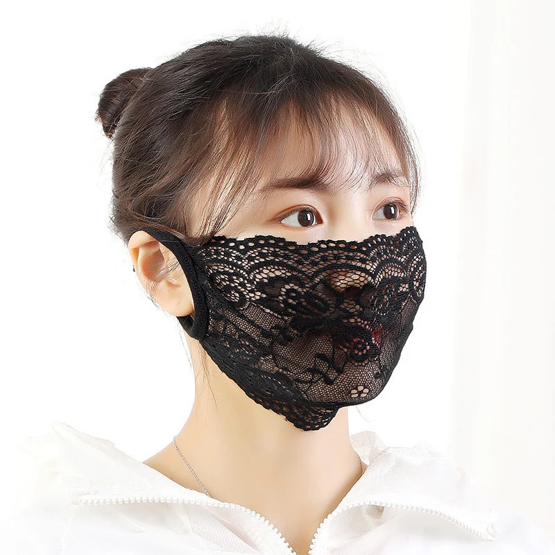 Sexy black lace mask