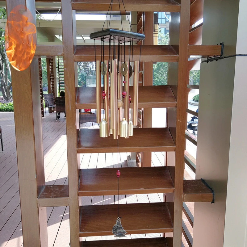 Copper money wind chime pendant
