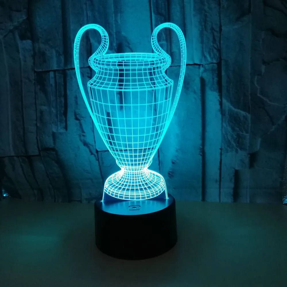 3D night light trophy colorful touch LED