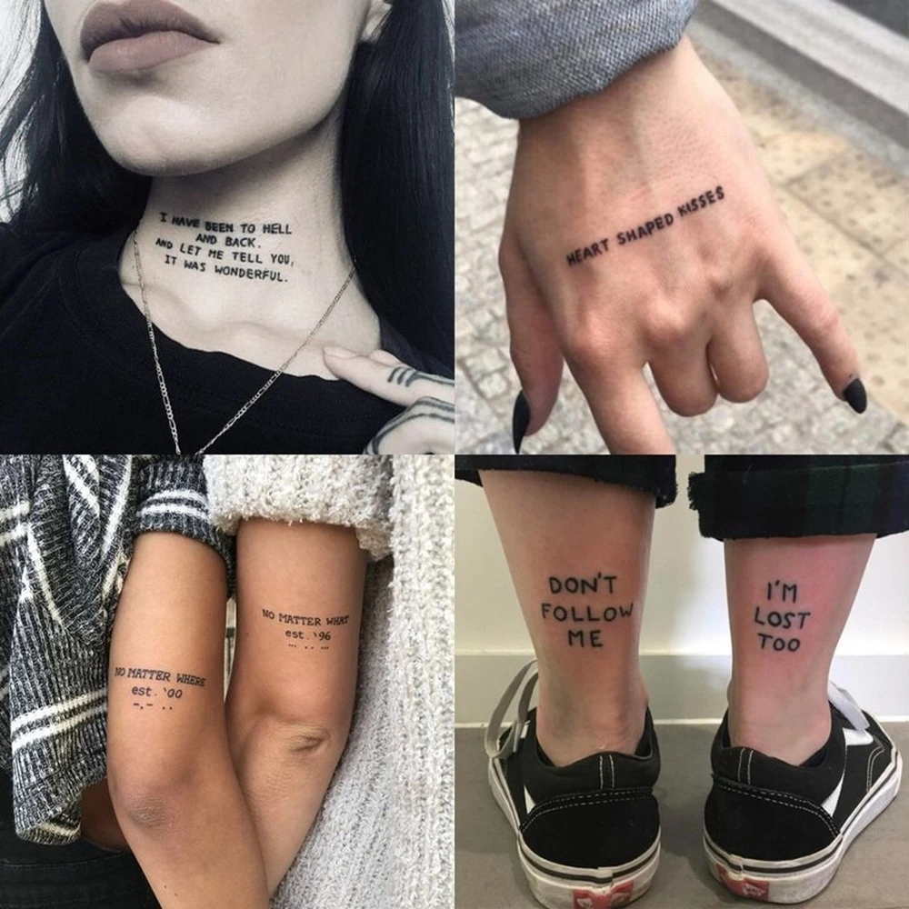Long lasting simulation waterproof English tattoo stickers