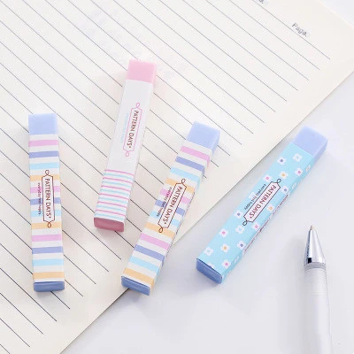 Candy Colored Floral Long Strip Eraser With Less Crumbs Student Eraser