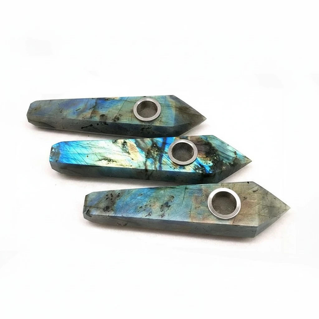 Polished Ash Moonstone Pipe