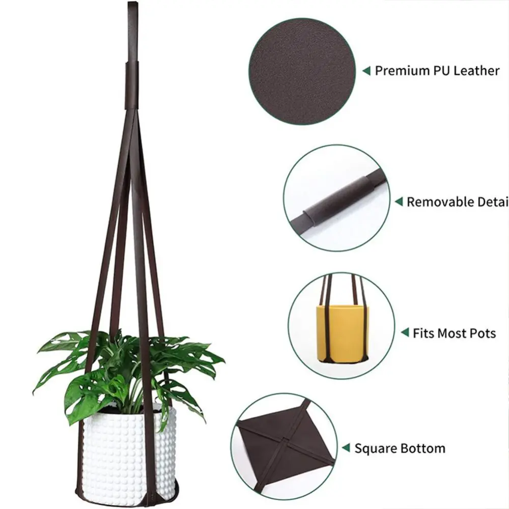 Simple Indoor And Outdoor Leather Hanging Flowerpot