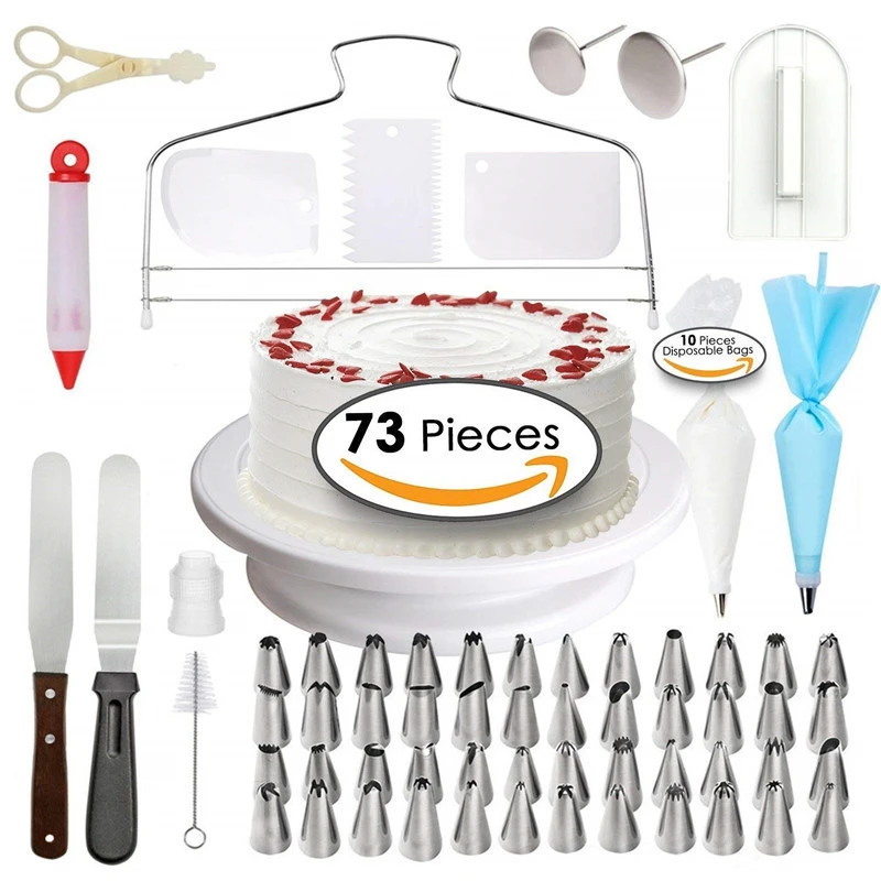 Cake turntable tool set with anti-skid edges