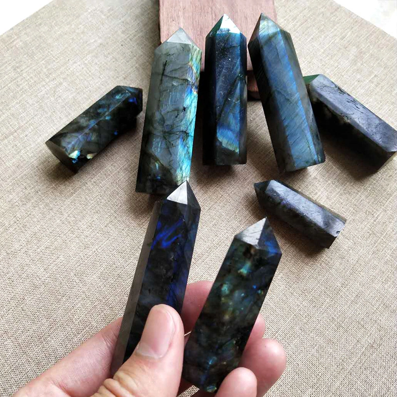 Natural Crystal Rough Polished Elongated Stone Pillar