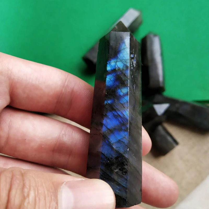Natural Crystal Rough Polished Elongated Stone Pillar