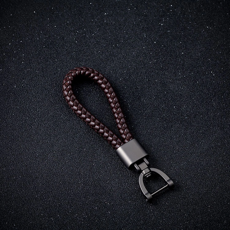 Simple braided rope car keychain metal creative