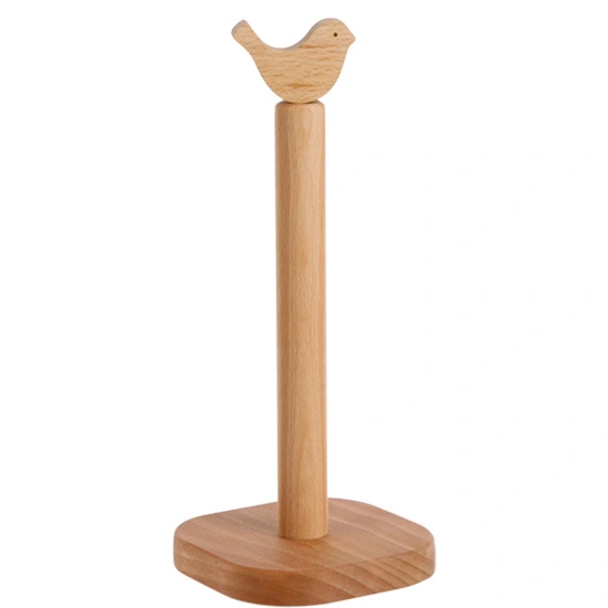 Solid wood vertical toilet paper roll holder