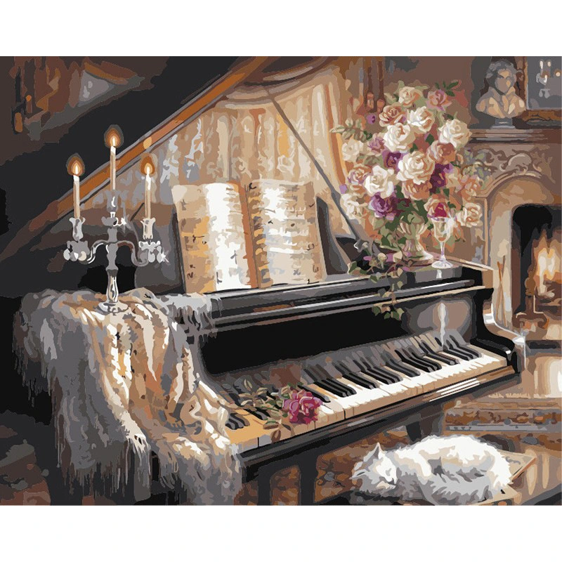 DIY Digital Painting Wholesale Frameless Piano