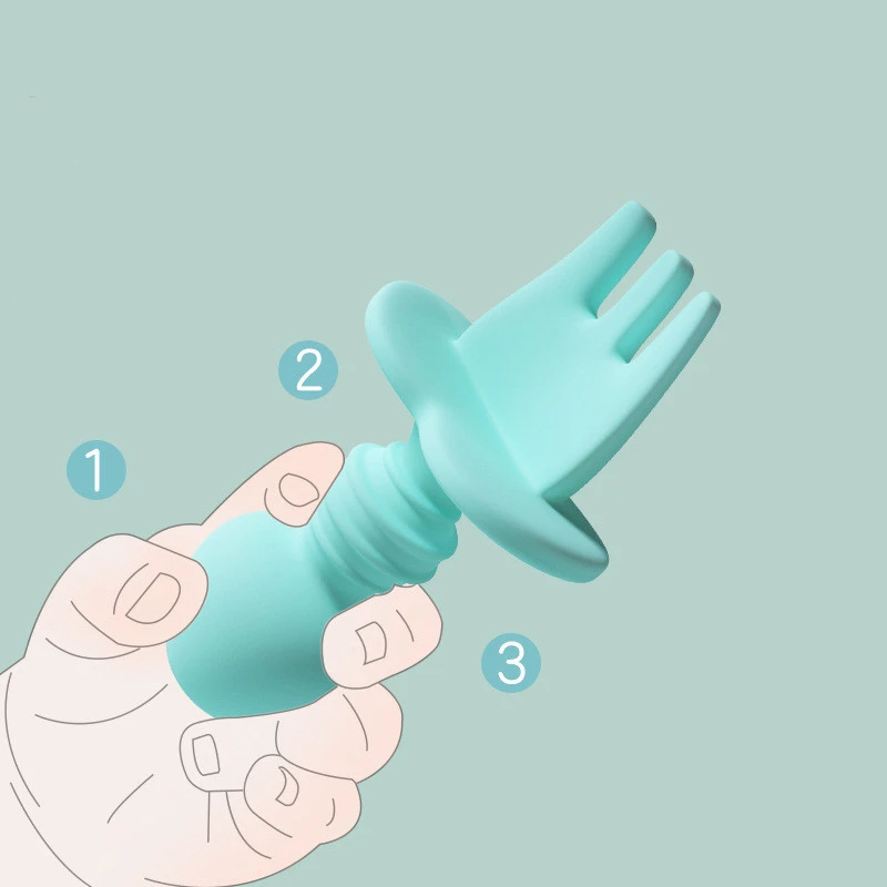 Silicone soft head for baby rice spoon