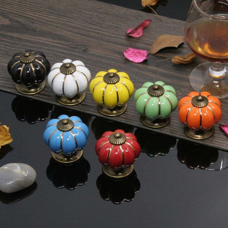 Perforated free handle color pumpkin ceramic handle