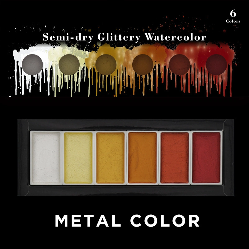 Professional 6-Color Solid Watercolor Paint Set