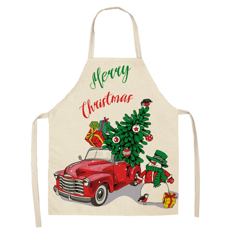 Christmas linen apron