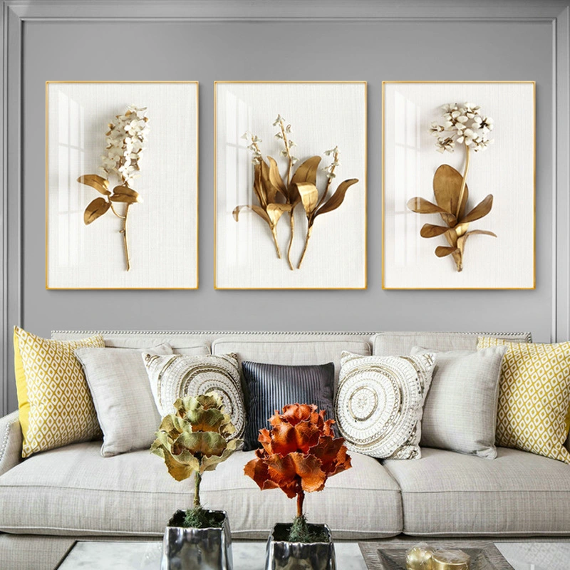 Golden flower modern decorative painting