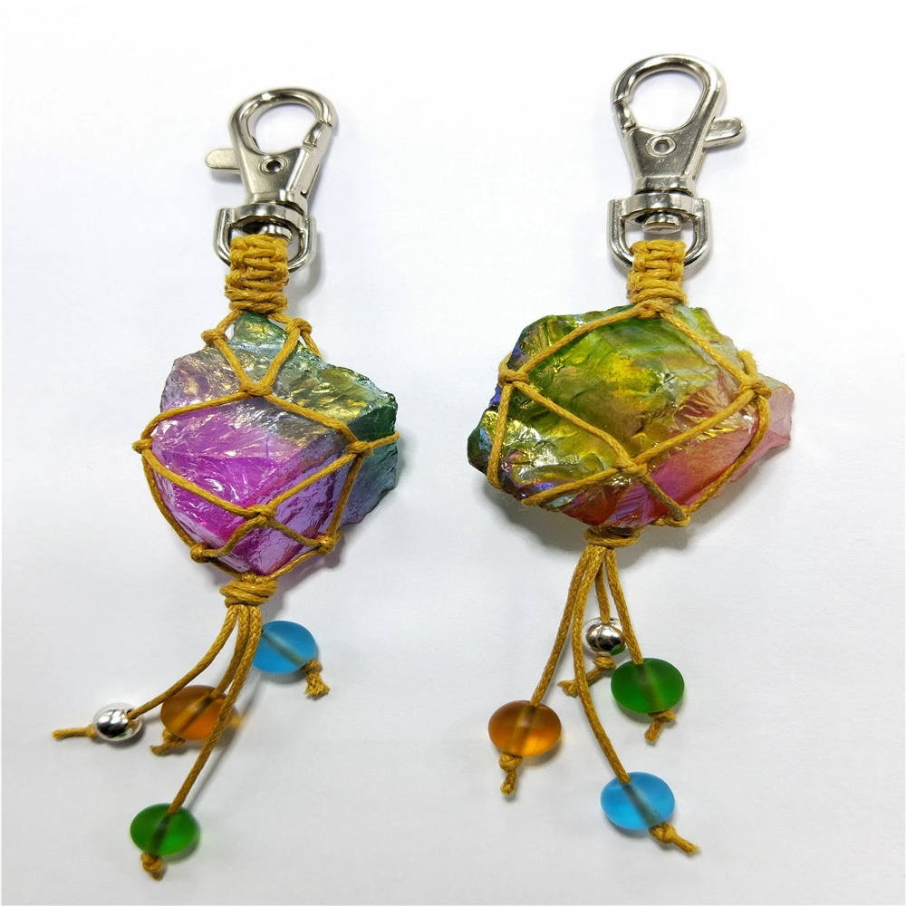 Natural Crystal Rough Stone Keychain