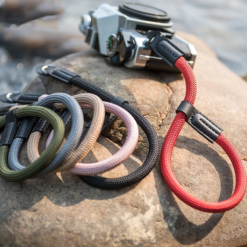 Camera wrist strap round rope