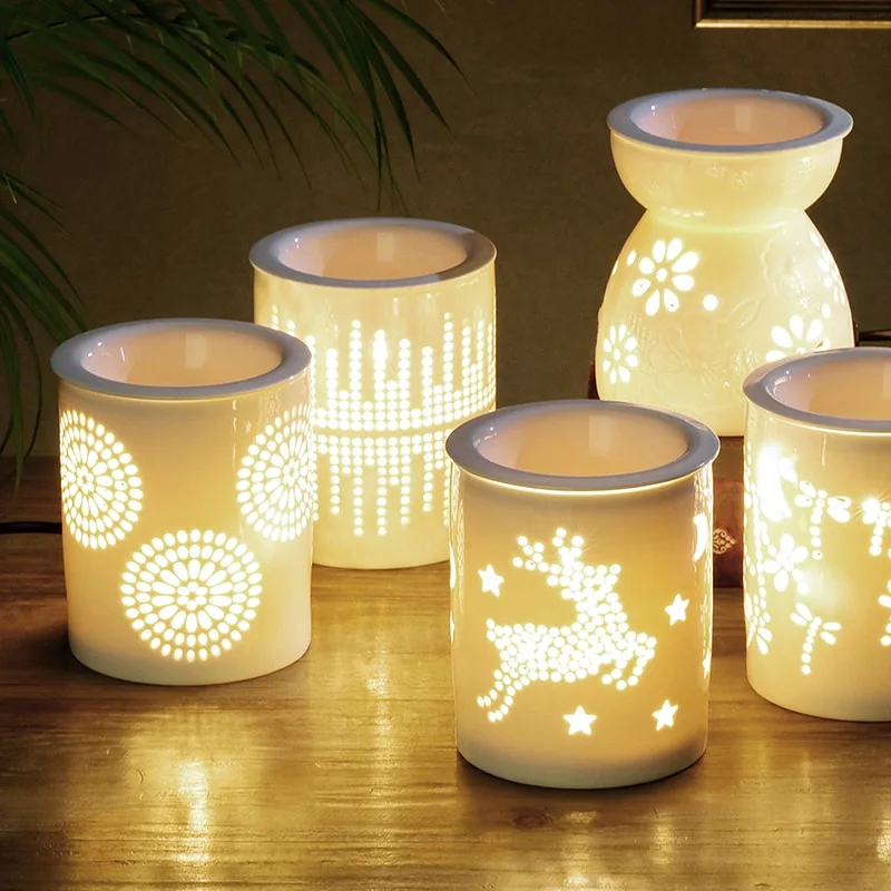 Timed plug-in ceramic aromatherapy lamp