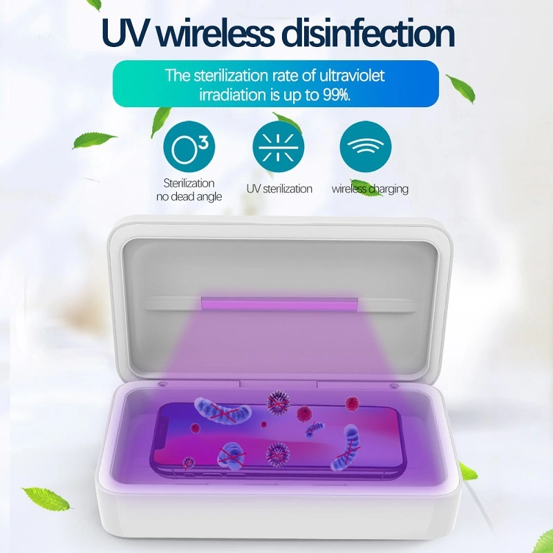 Purple external storage box with wireless charger