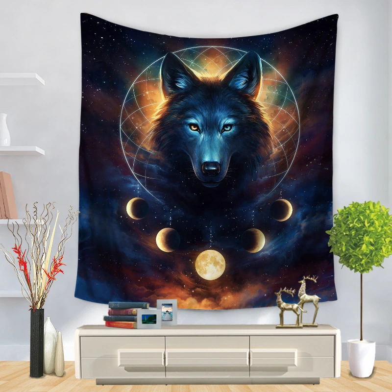 Wolf illustration background cloth simple tapestry