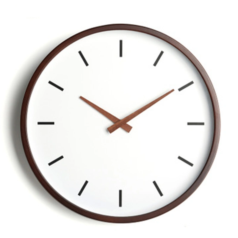 Wall clock solid wood Nordic modern simple clock