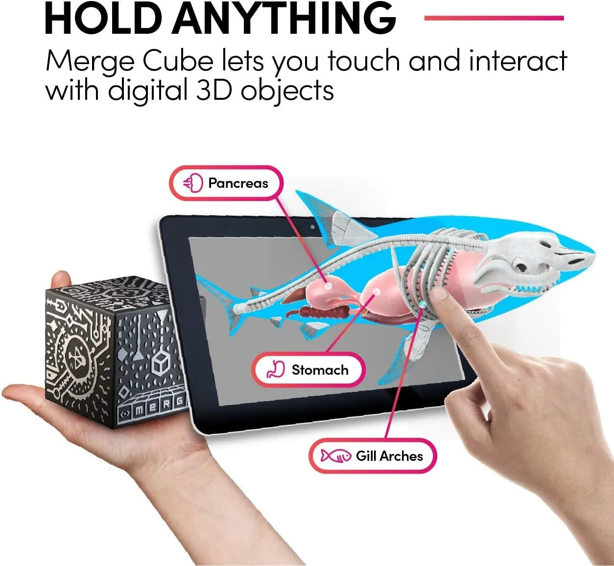 Merge Cube - Augmented Reality Hands-on Tool for Education - Science & STEM Toy - Digital Teaching Aids - Science Simulations - Home School & Classroom Learning - iOS & Chromebook Compatible