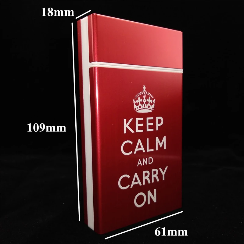 Sliding Cover Aluminum Alloy Plastic Cigarette Case For Elongated Thin Cigarette