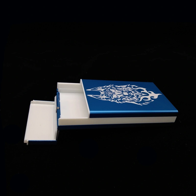 Sliding Cover Aluminum Alloy Plastic Cigarette Case For Elongated Thin Cigarette