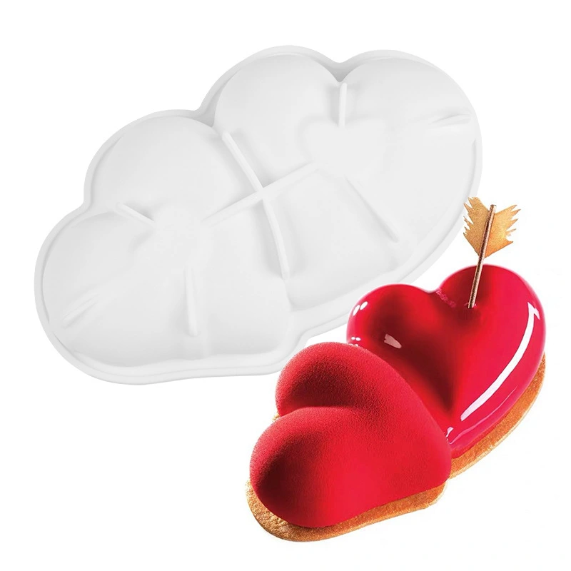 Heart to Heart Baked Food Shuangpin Love Silicone Mold